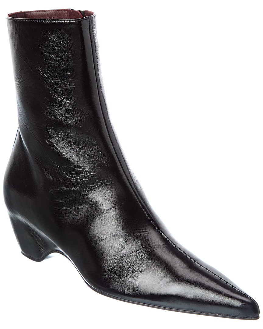 Khaite Arizona Pointed-toe Calf Leather Ankle Boots In Black