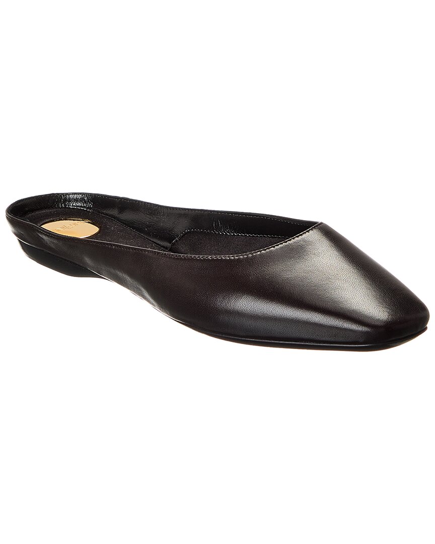 Saint Laurent Lido Leather Flat In Black