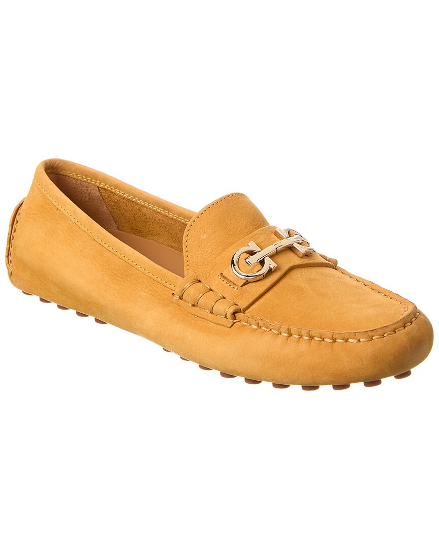 Ferragamo Odilia Suede Loafer In Yellow