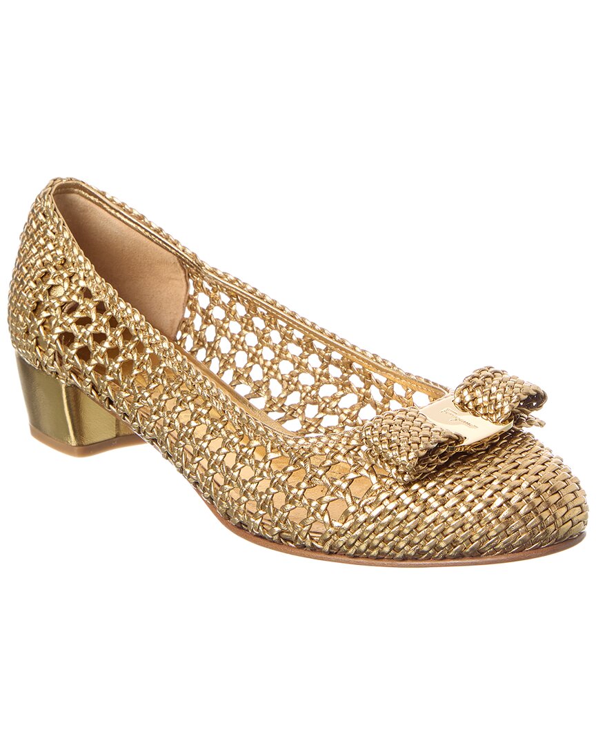 Ferragamo Salvatore  Vara Leather Pump In Brown