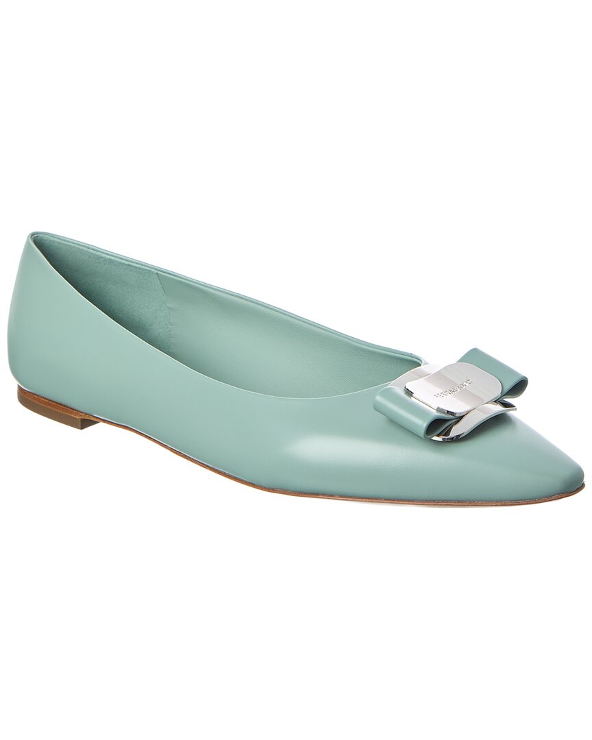 Ferragamo New Vara Leather Ballet Flat In Multi