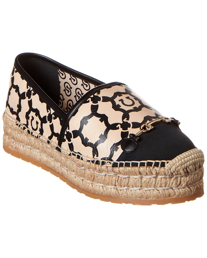 Ferragamo Gancini Galore Leather Platform Espadrille In Neutral