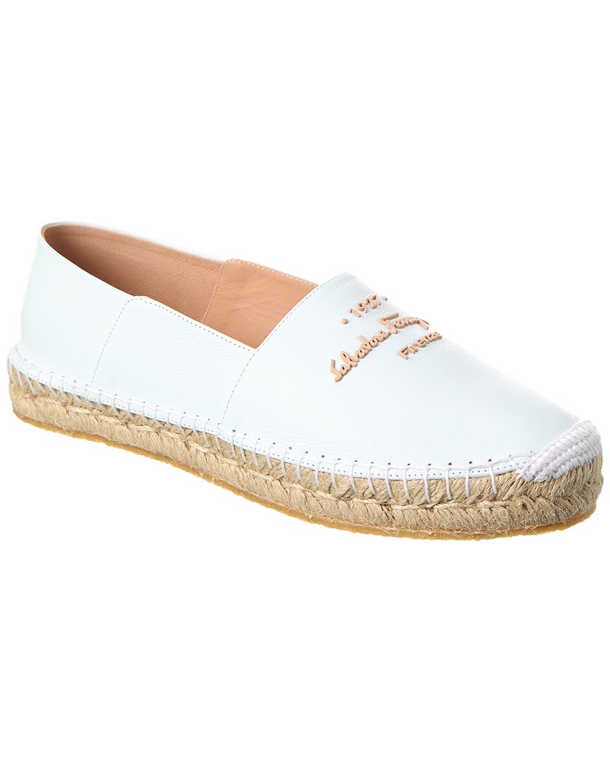 Ferragamo Susana Leather Espadrille In White