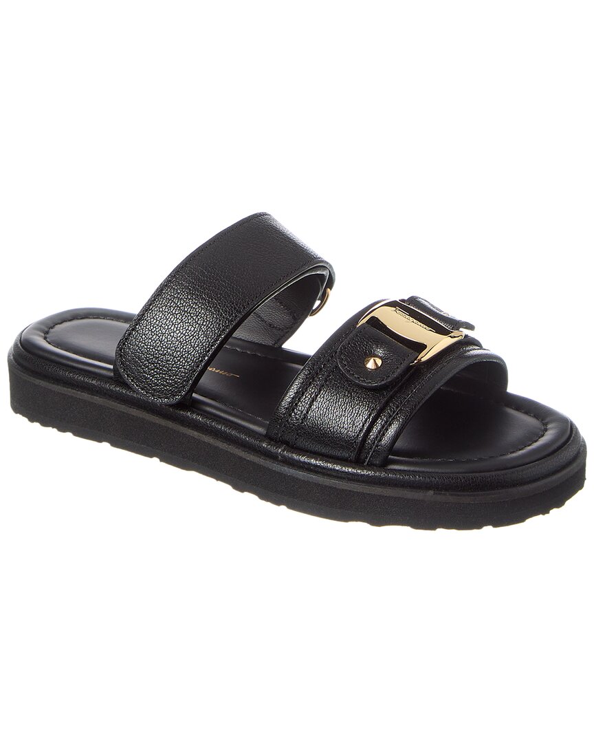 Ferragamo Kamy Leather Sandal In Black