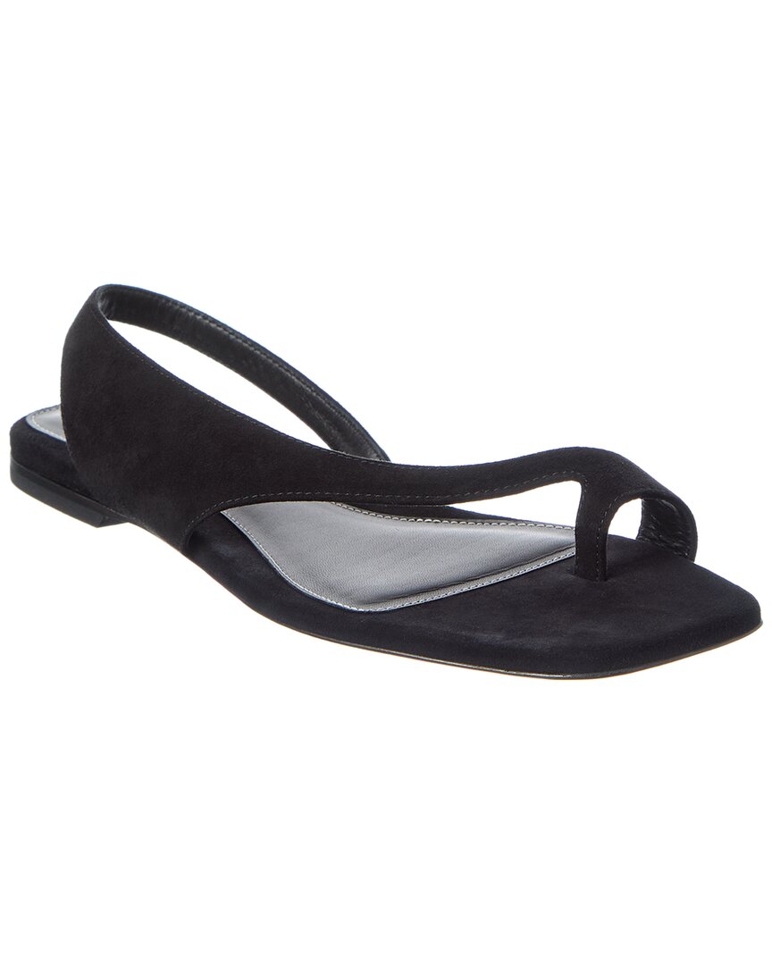 Totême Toteme Thong Suede Sandal In Black