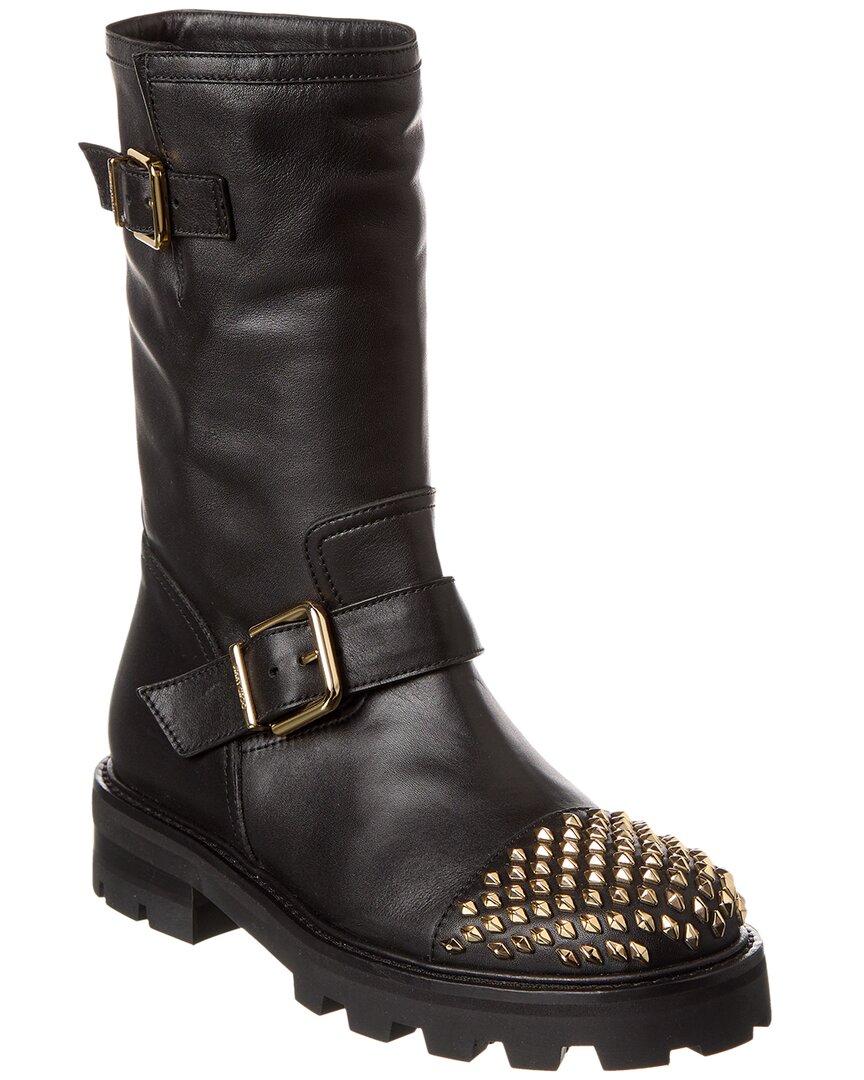 JIMMY CHOO 関税込み Biker II leather boots New Nwob Jimmy Choo Women's BIKER II TALL Black Leather Knee
