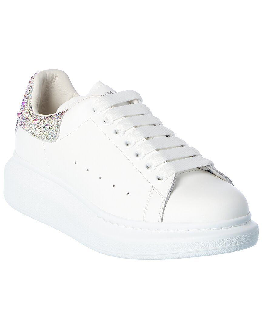 Women's Oversized Crystal Embellished Heel Sneakers In White White Crystall