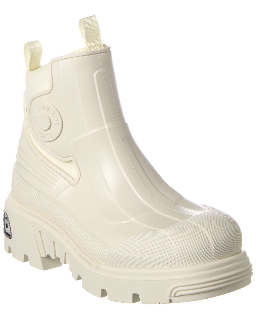 Christian Dior Genesis Rubber Ankle Boots Off White/Ivory