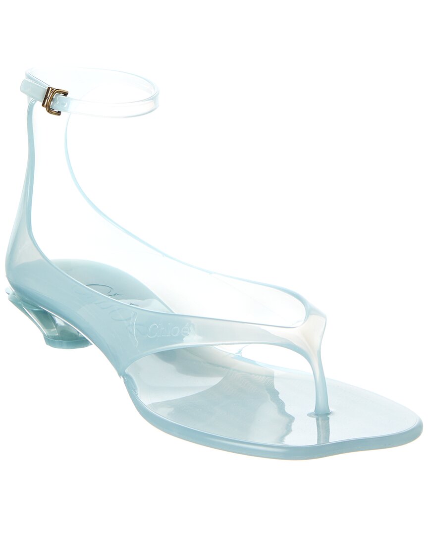 Chloé Chloe Women Pastel Light-blue Tpu Chloe Jelly Thong Sandals In Blue