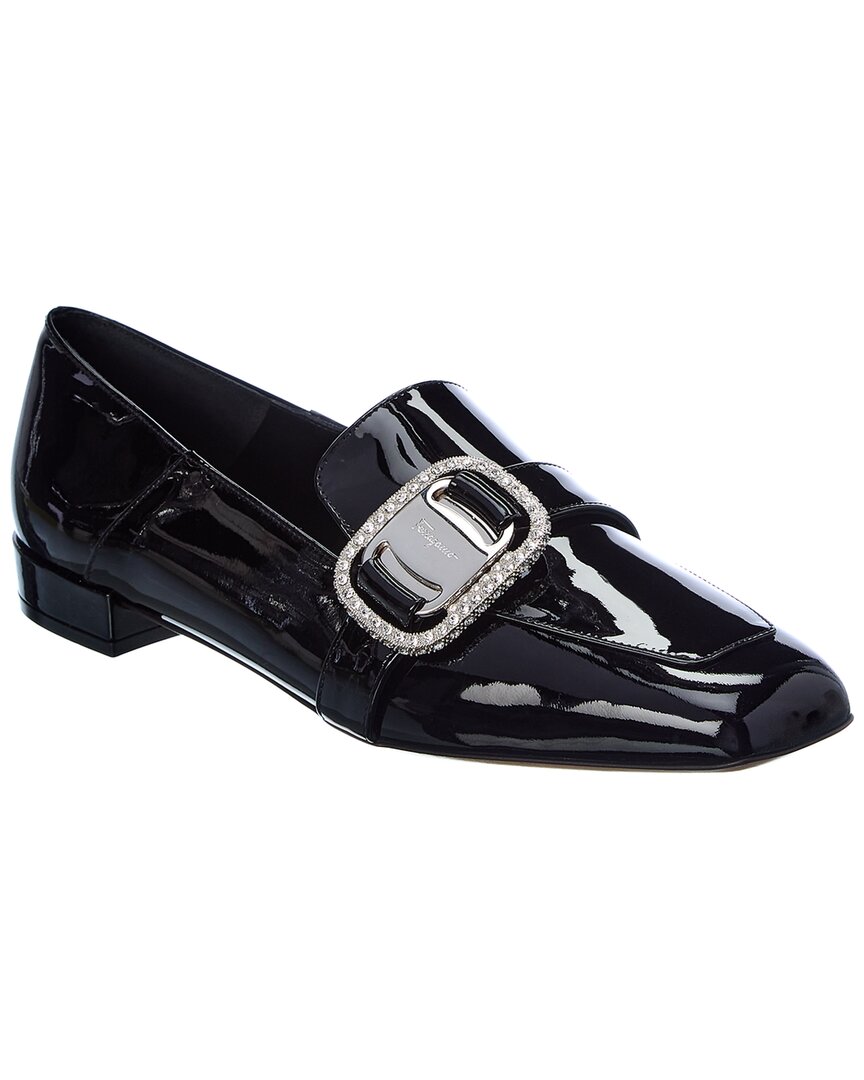 Ferragamo Wang Patent Loafer In Black