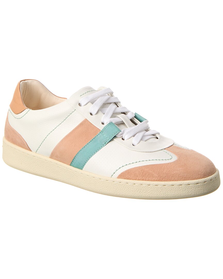 Ferragamo Garda Low Leather Sneaker In Multi