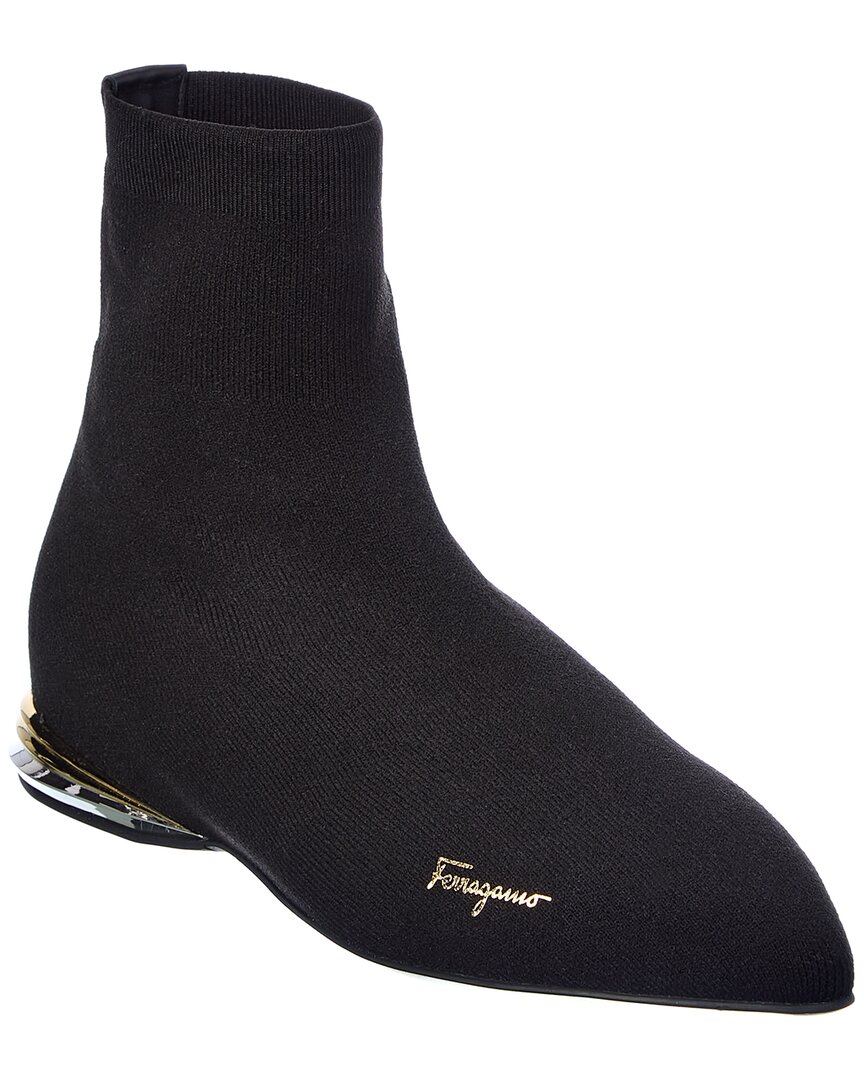 Ferragamo Missy Knit Sock Bootie In Black