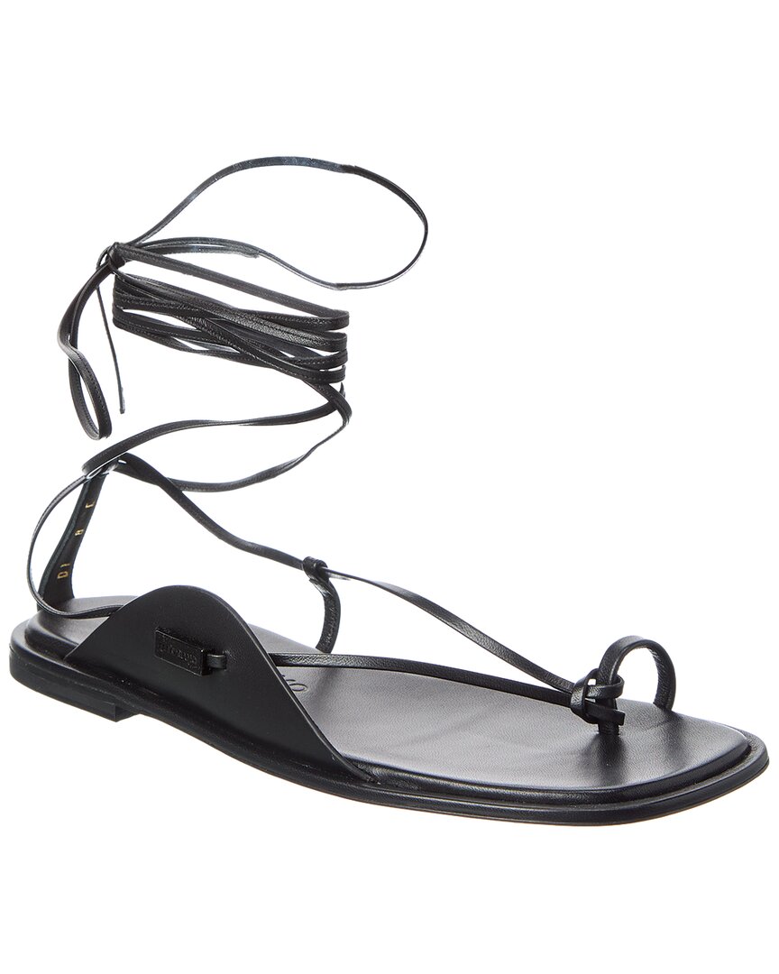 Ferragamo Agena Leather Sandal In Black