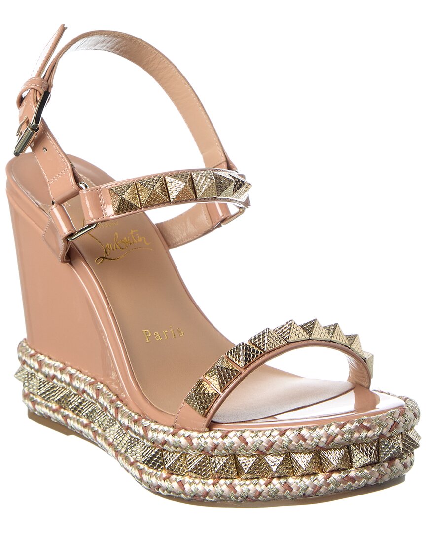 Christian Louboutin Pyraclou Leather Sandal In Black