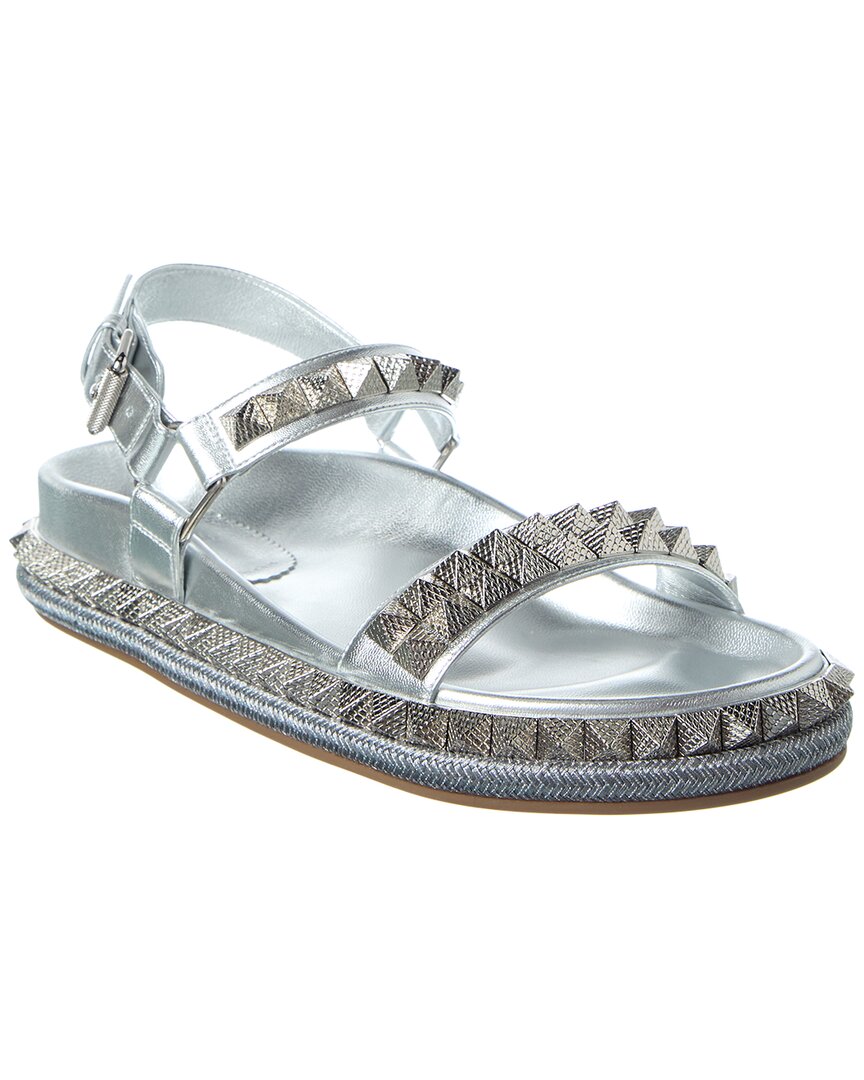 Christian Louboutin Pyrabizz Leather Sandal In Gray