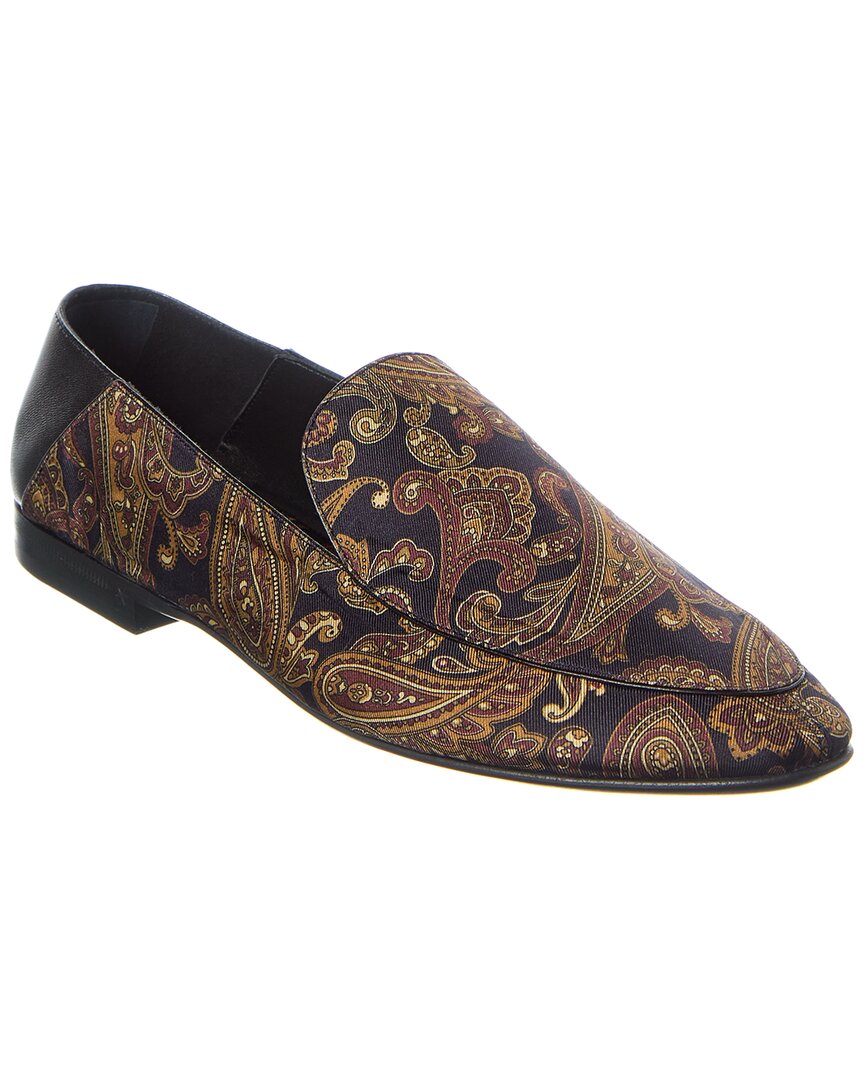 Saint Laurent Logo Leather Sandal In Multi
