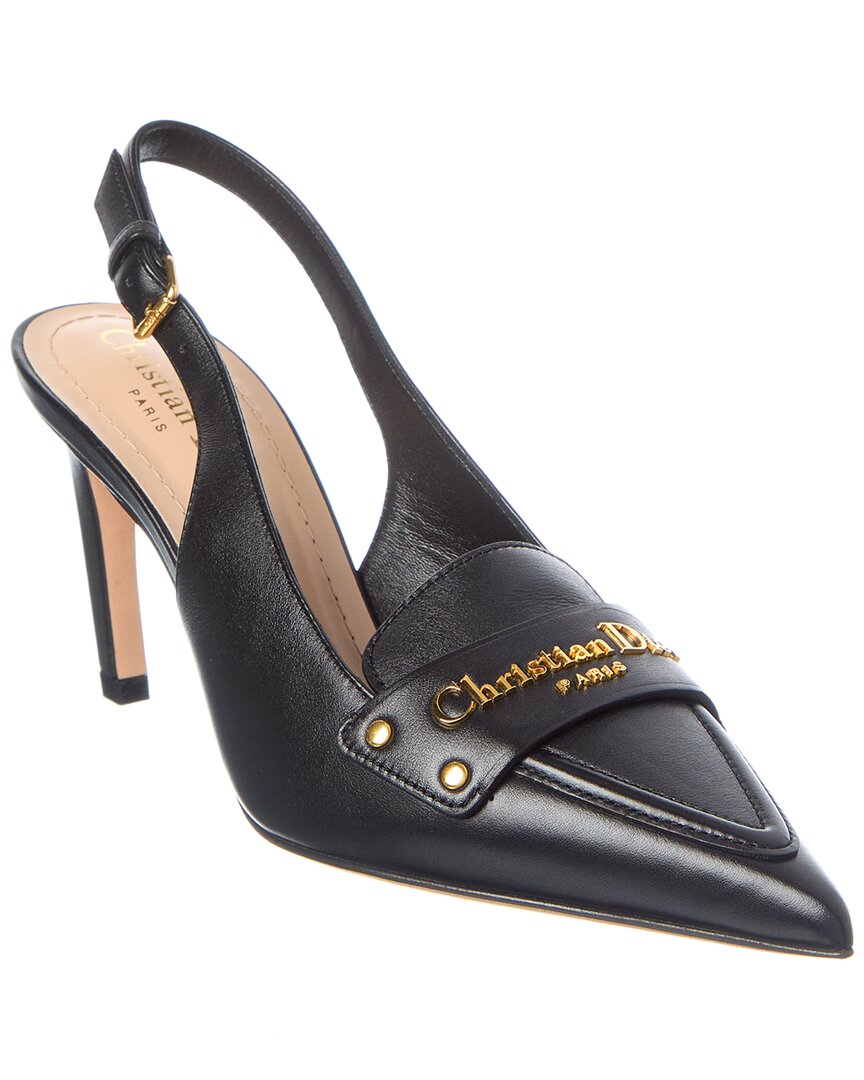 Dior Boy Leather Slingback Pump In Black