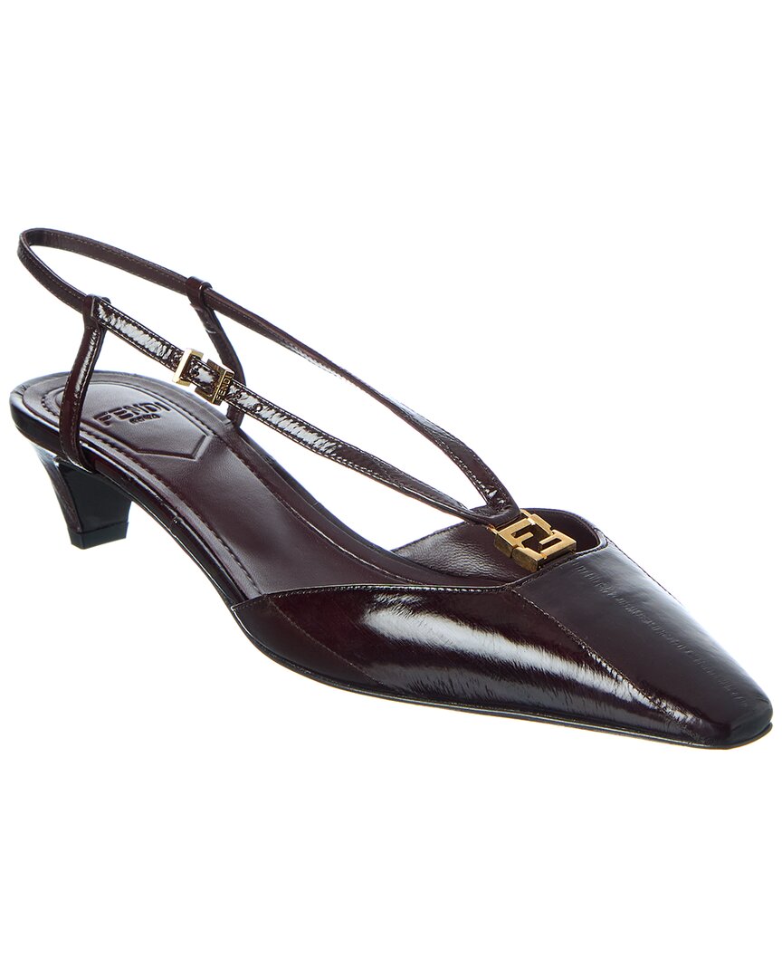 Fendi Colibri Lite Ff Jacquard Velvet Slingback Pump In Black