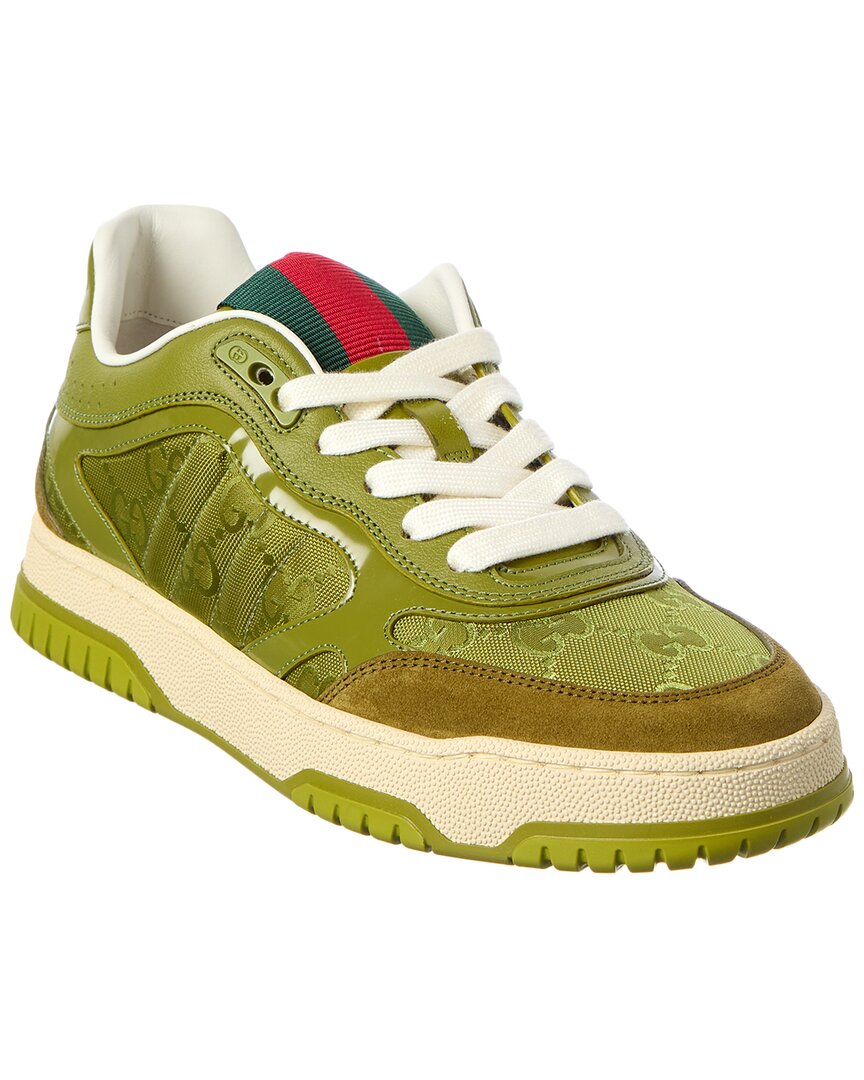 Gucci Re-web Sneaker In Green Gg Fabric Women In Green