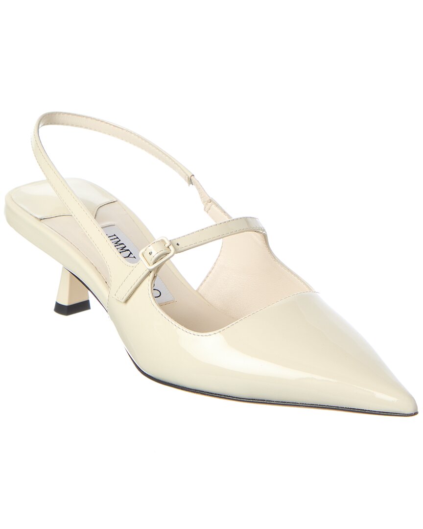 Jimmy Choo Didi 45 Pumps In Beige Patent Leather In White