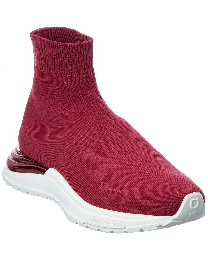Shop Ferragamo Ninette Knit Sock Sneaker In Red