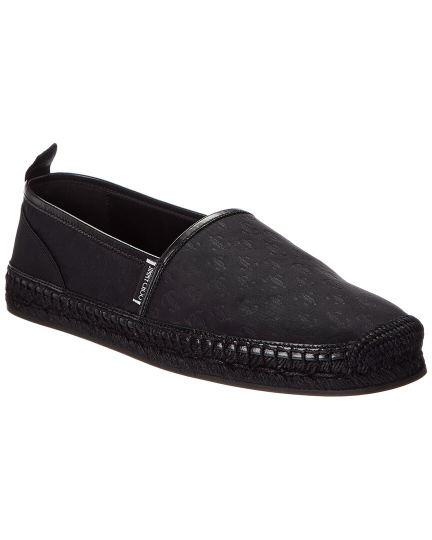 Jimmy Choo Egon Canvas Espadrille In Black