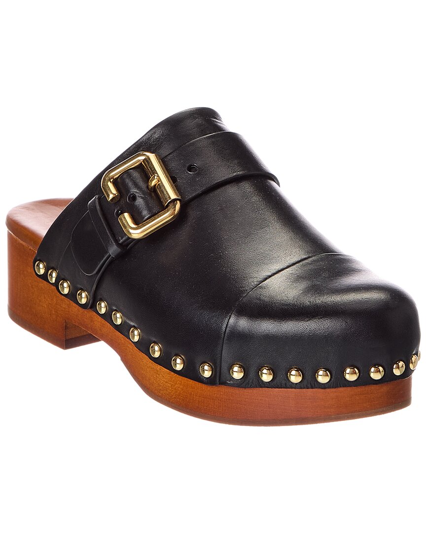 Chloé Gold/Black Jeannette Leather Clog