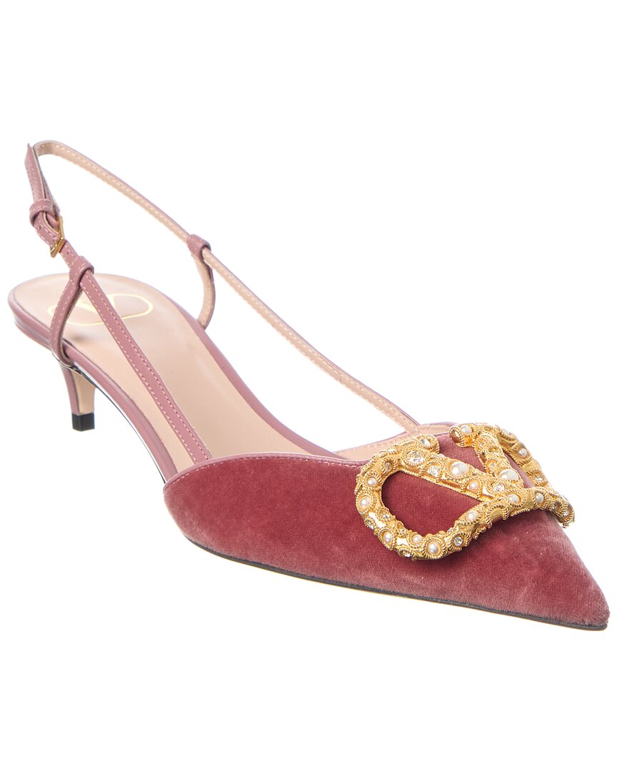 Valentino Vlogo 40 Velvet Slingback Pump In Multi