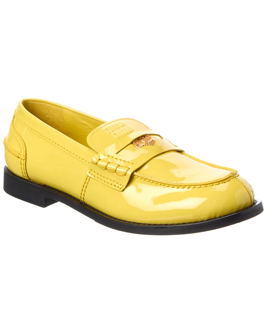 Miu Miu Patent Moccasin In Yellow