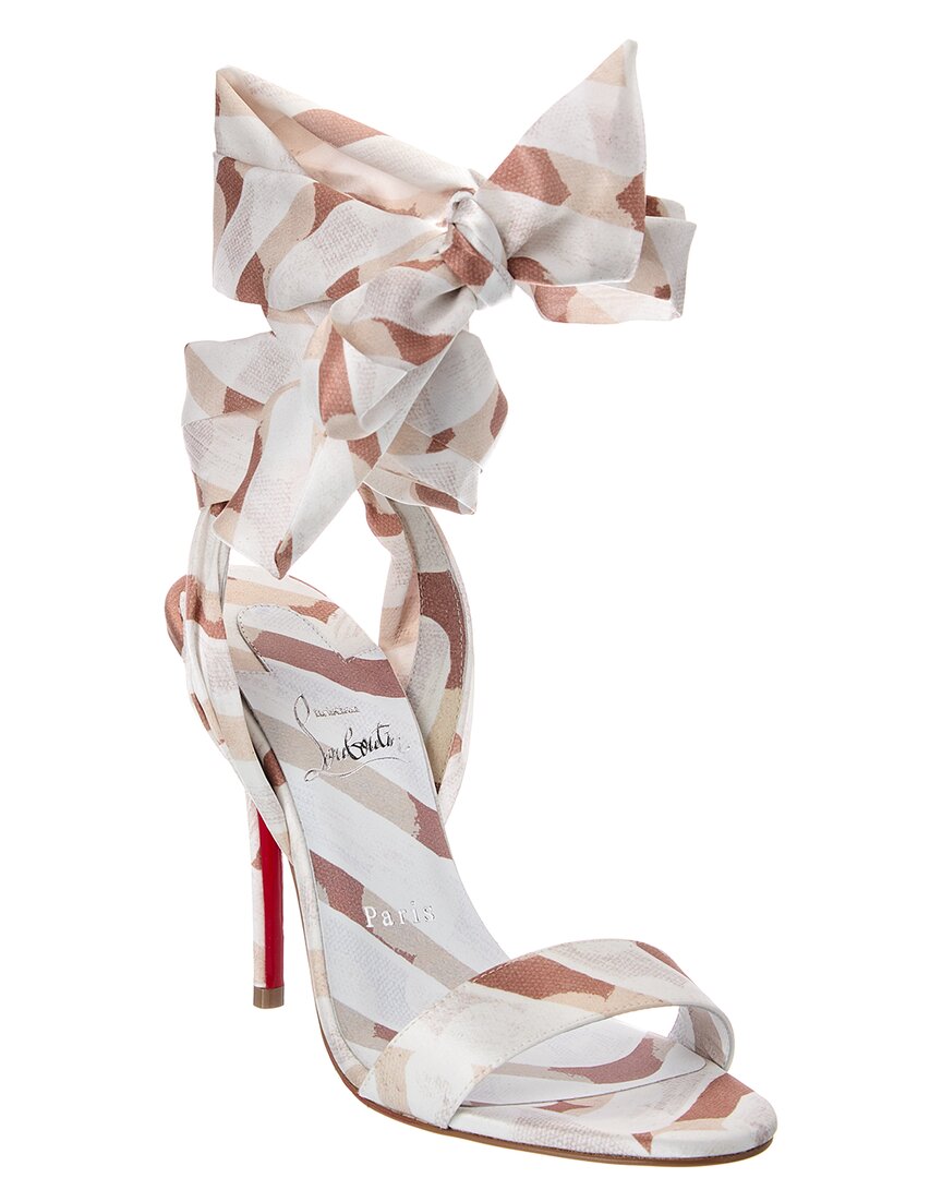 Christian Louboutin Miss Z 100 Satin Sandal In White