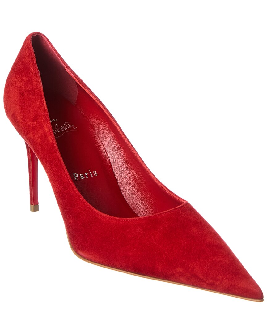 Christian Louboutin Kate 85 Velvet Pump In Red