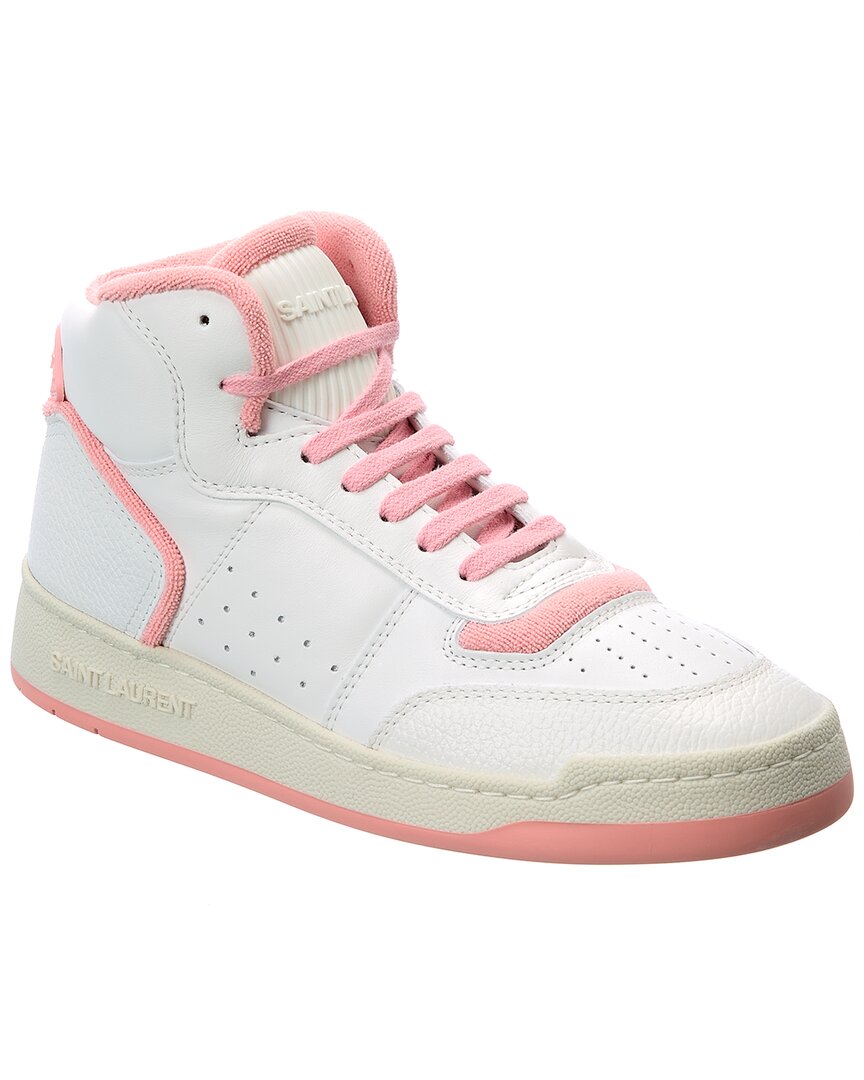 Saint Laurent Sl/80 Leather High-Top Sneaker Pink