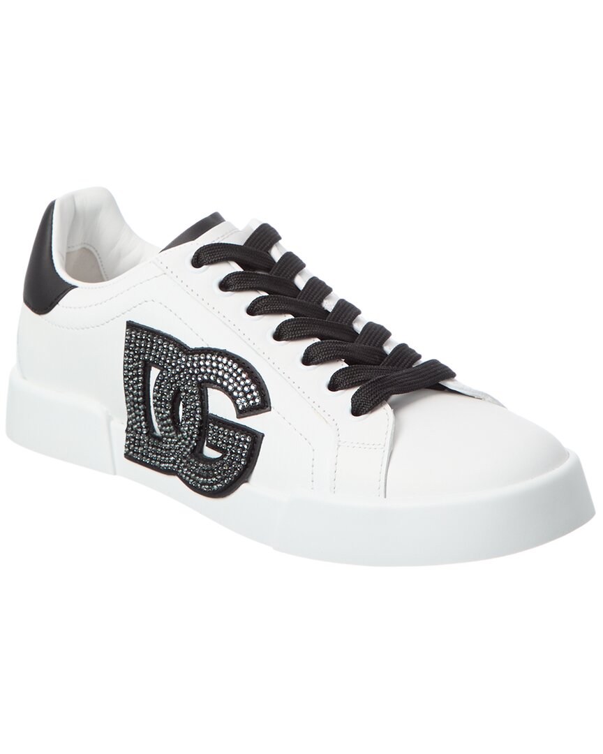 Dolce & Gabbana Portofino Light Strobel Sneaker In Calfskin In Multi
