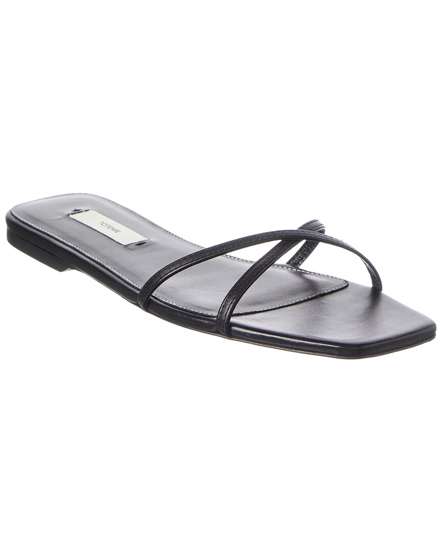 Totême Toteme Crossover Leather Sandal In Black