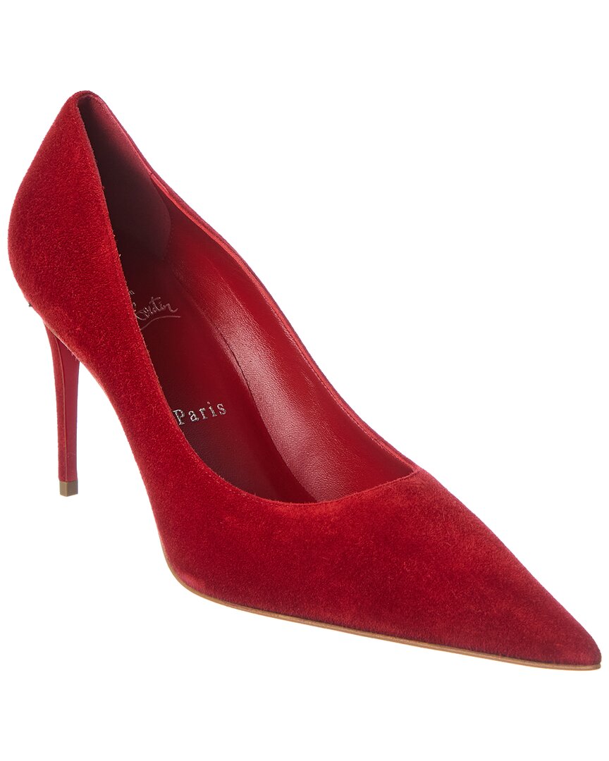Christian Louboutin Kate 85 Velvet Pump In Red