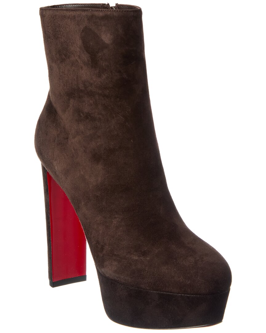 Christian Louboutin Loo 130 Suede Bootie In Multi