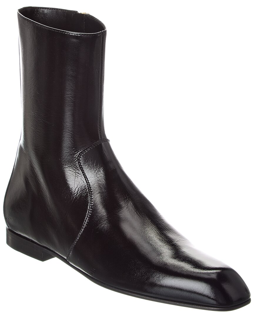 Khaite Colt Leather Bootie In Black