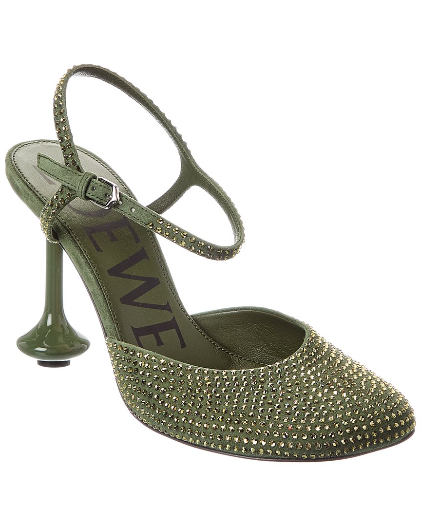 Loewe Toy Ankle Strap Leather Pump In Green
