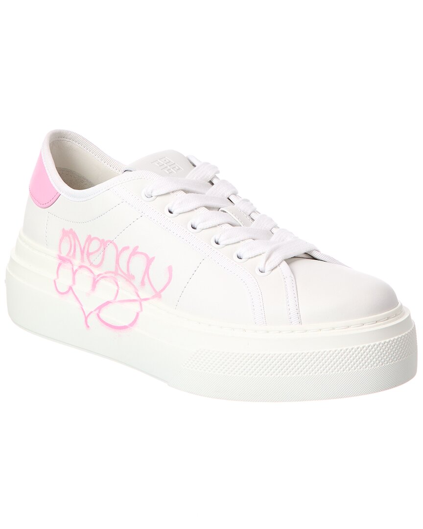 Givenchy City Leather Platform Sneaker In White