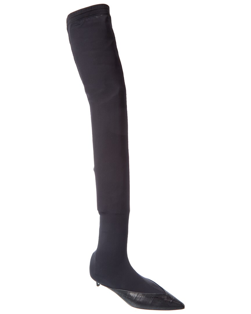 Givenchy Jersey & Leather Over-the-knee Boot In Black