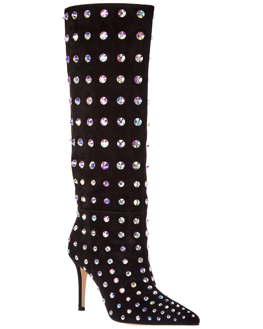 Gianvito Rossi Spectra 85 Suede Knee-high Boot In Black
