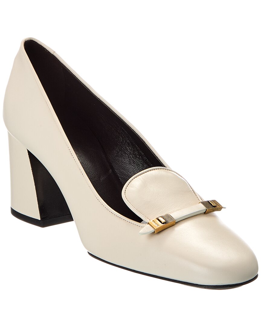 Khaite Elio Leather Pump In White