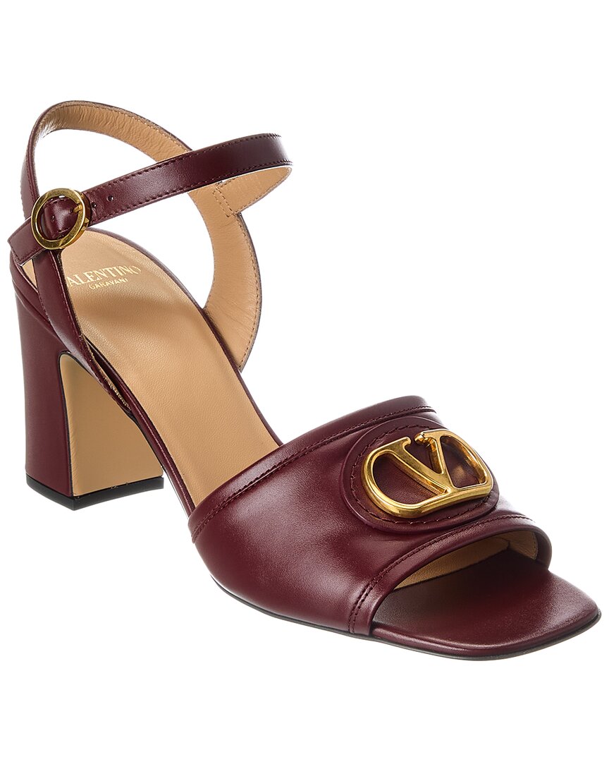 Valentino Rockstud 75 Leather Sandal In Red