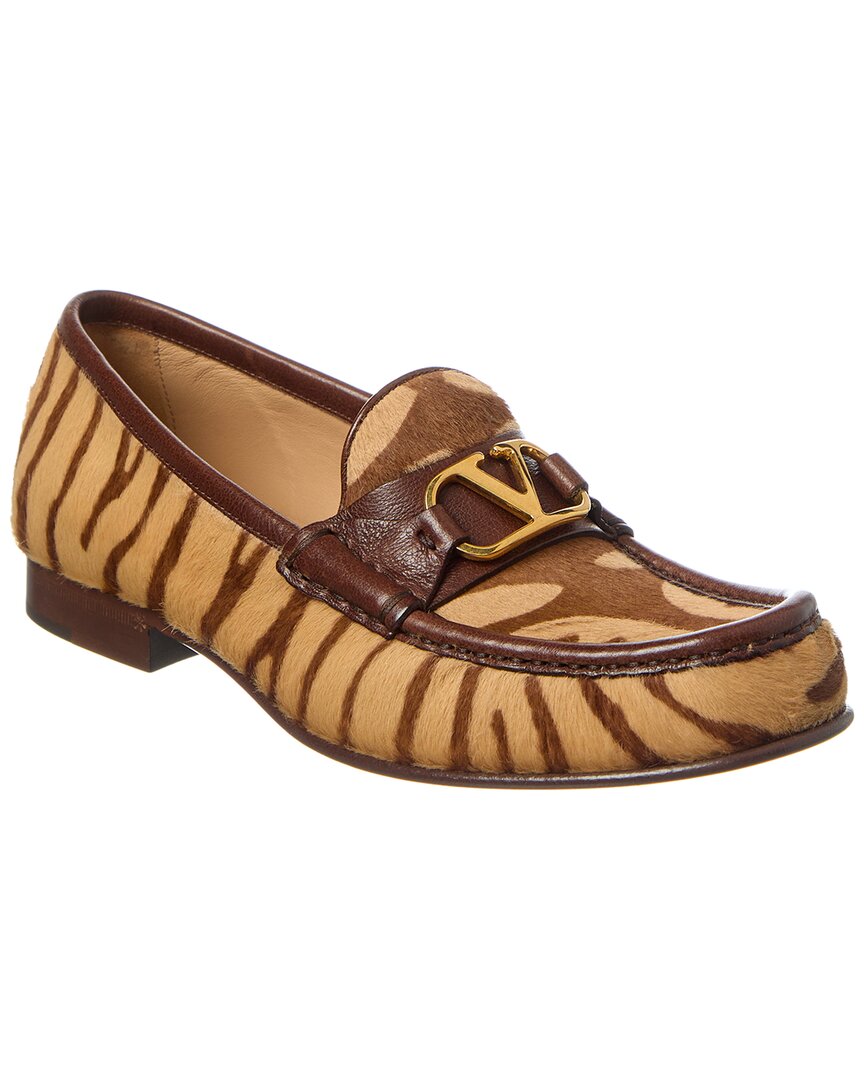 Valentino Garavani Valentino Vlogo Signature Haircalf & Leather Loafer