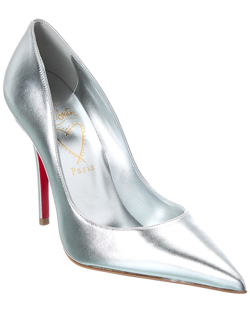 Christian Louboutin Miss Z Pumps In Silver Laminated Nappa Leather Women In Gray