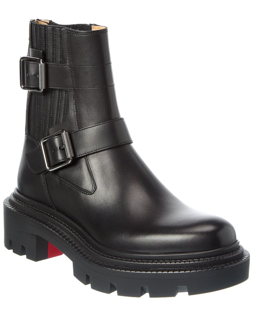 Christian Louboutin Ankle Biker Boots With Buckle And Chunky Sole In Multi