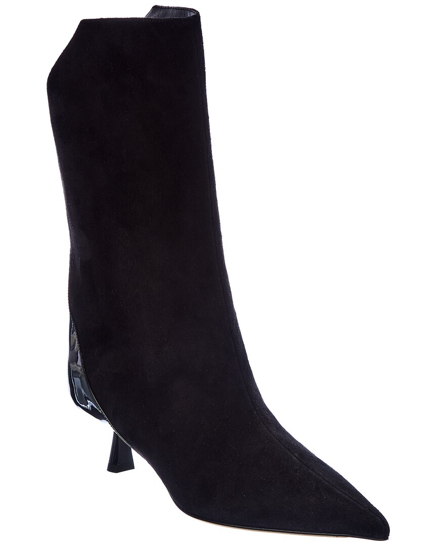 Jimmy Choo Vari Ab 85 Suede & Patent Boot In Multi