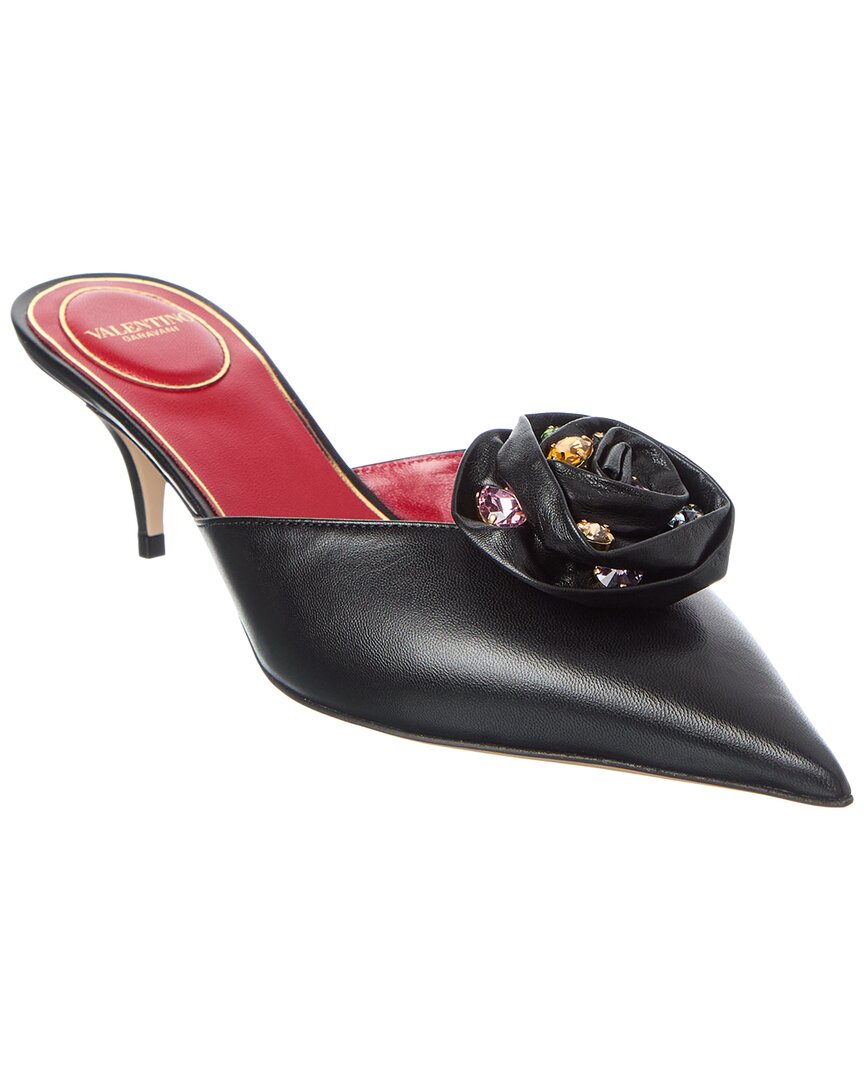 Valentino Vlogo 55 Leather Mule In Black