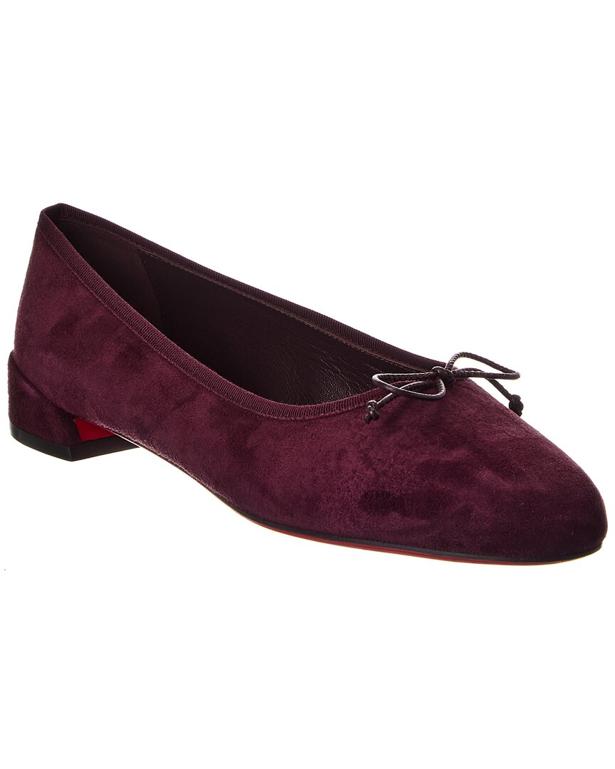 Christian Louboutin Sweetie Jane Suede Flat In Red