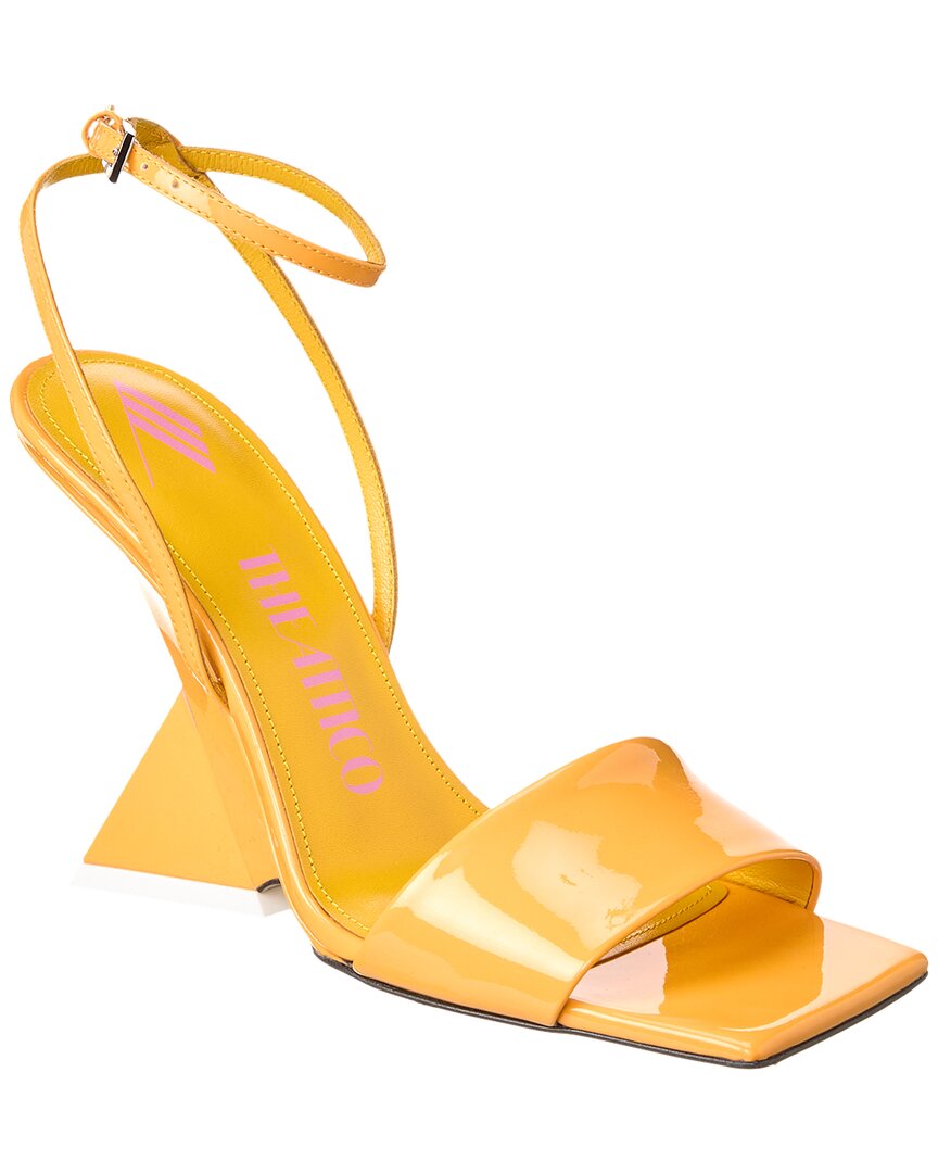 Shop Attico The  Ankle Strap Patent Sandal In Orange